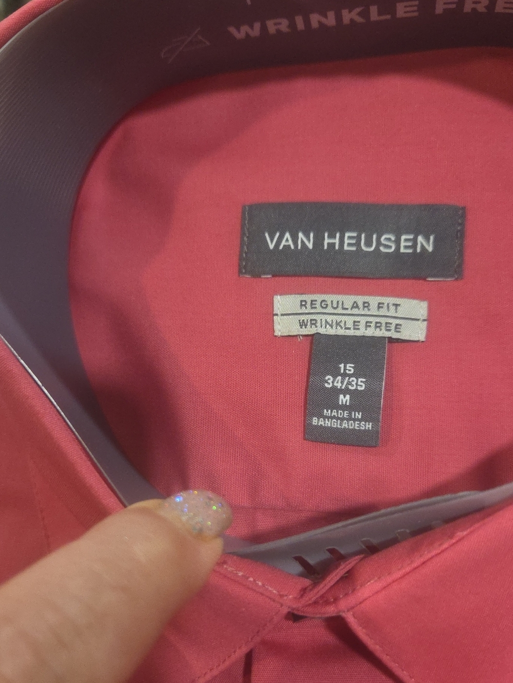 Van Heusen Men’s Red Regular Fit Dress Shirt